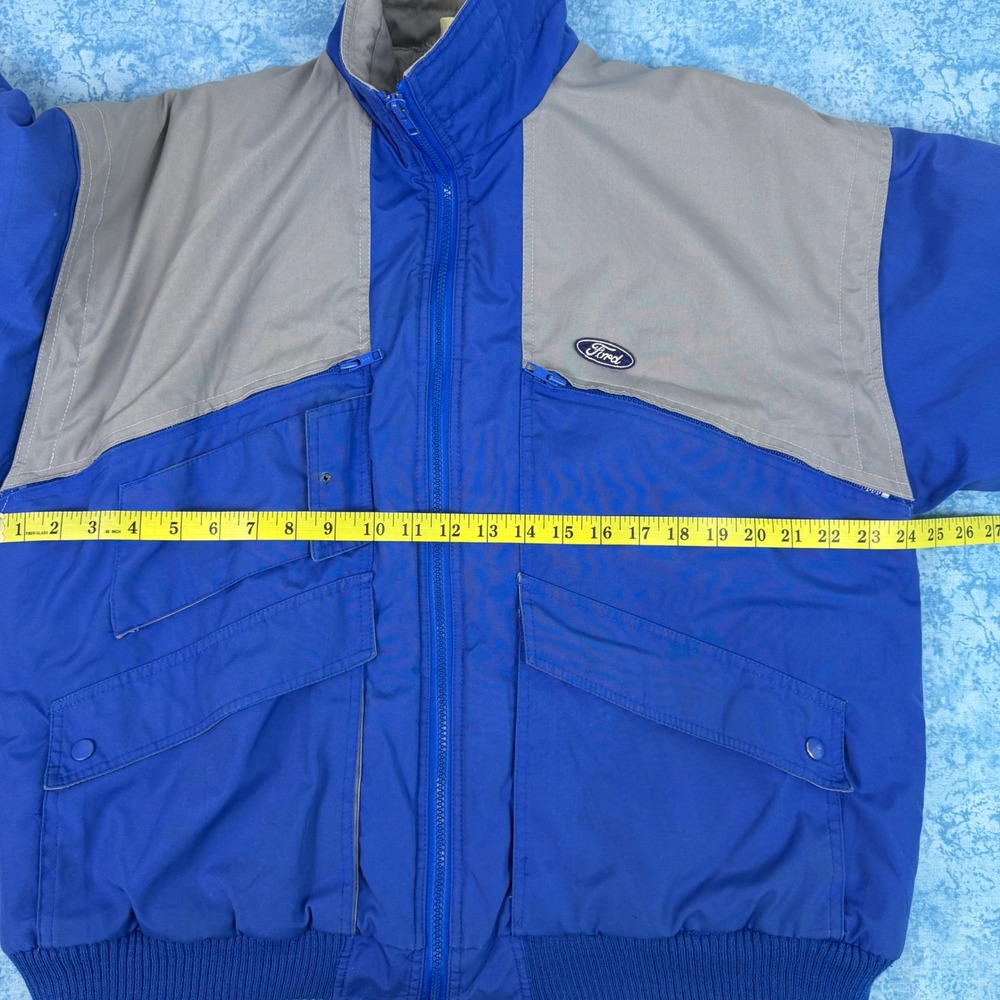 Vintage Ford Motorsports Bomber Jacket Mens Large Puffer Racing Coat - Picture 14 of 15